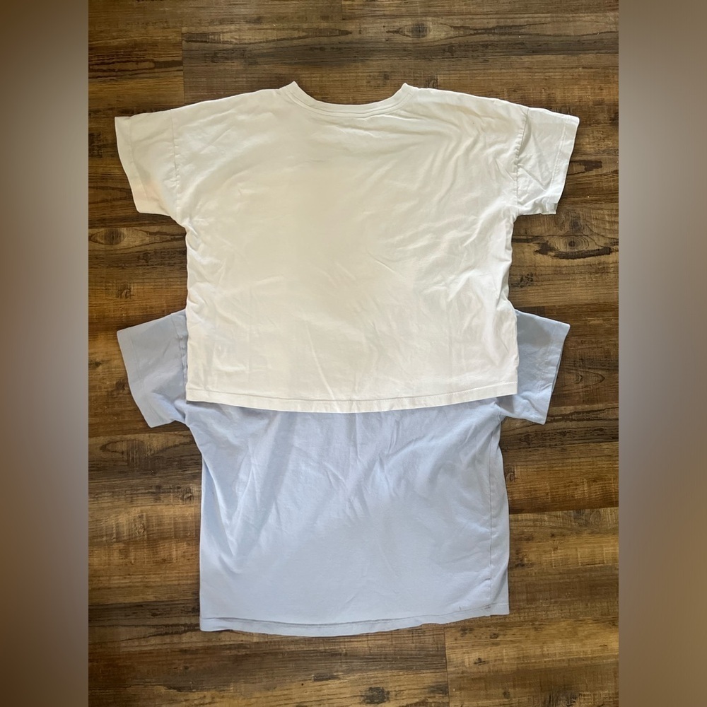 Adidas White and Purple Matching Set Tees - Picture 3 of 3